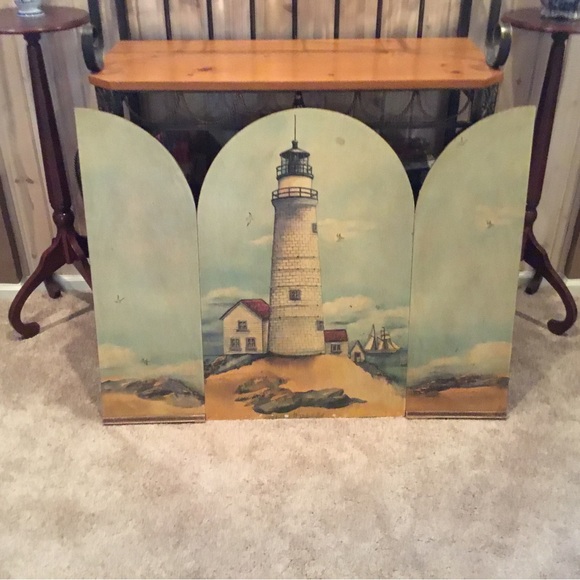 Vintage Antique Wood Fireplaces oil painted Screen - Picture 3 of 9